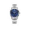 Montre Pequignet Moorea Chrono acier, cadran noir liseré bleu