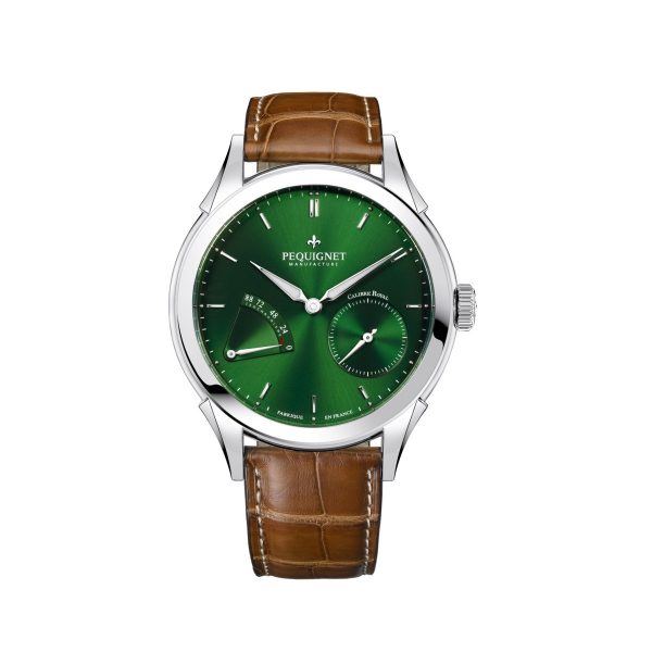 Montre Rue Royale simple, cadran vert soleillé